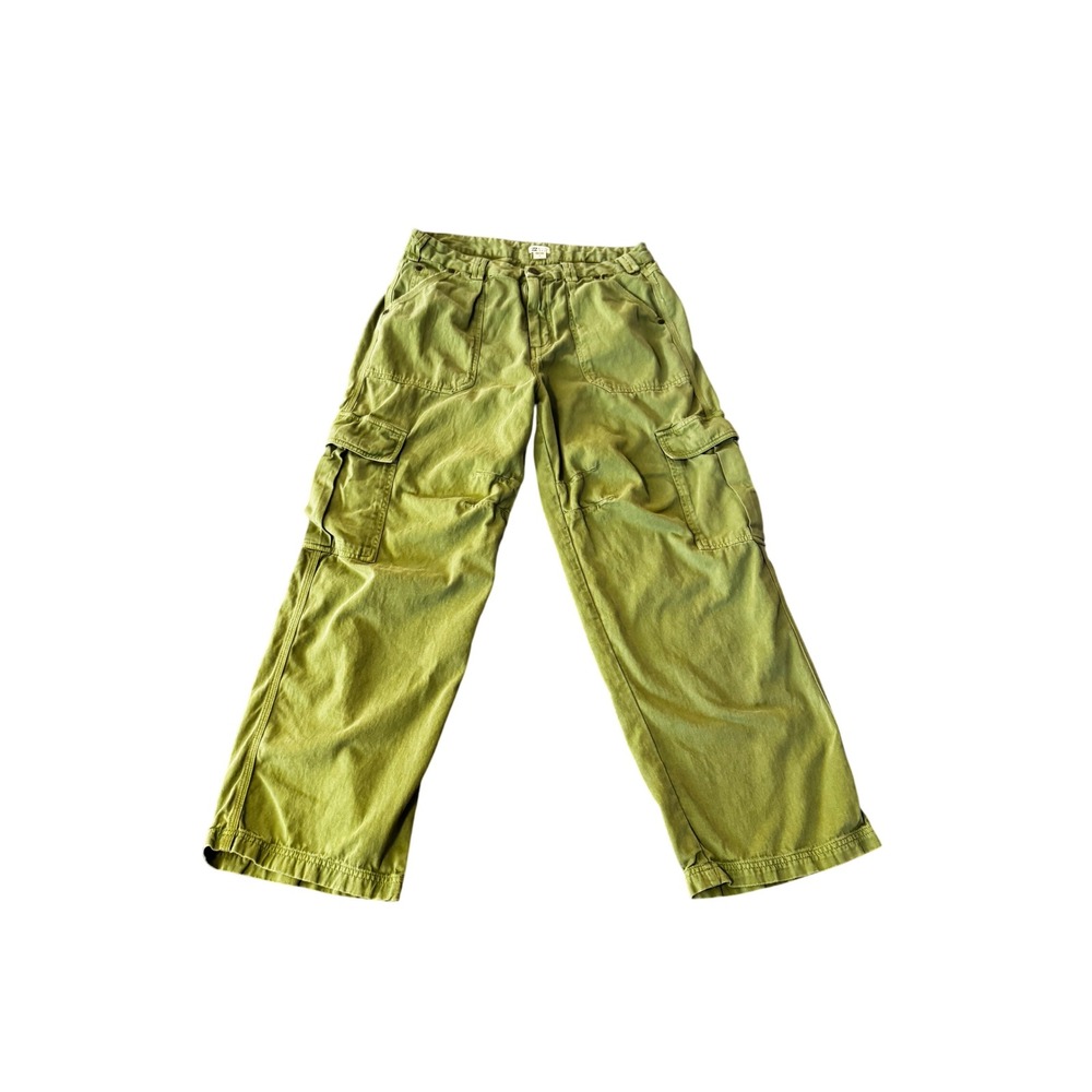 Billabong Womens Olive Green Wide Leg Cargo Utility Pants Size 30 High Rise